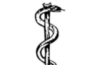 Bowl with a snake as a symbol of medicine